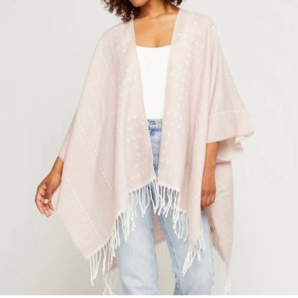 GENTLE FAWN Women's Fringed Pink HERMOSA Cardigan Kimono Shawl Wrap Size S/XS - Picture 1 of 8